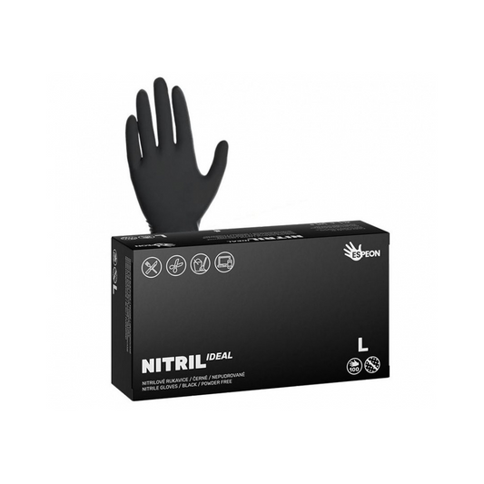 Guantes de nitrilo NITRIL STRONG3 100 uds., sin polvo, color negro, 5,0 g